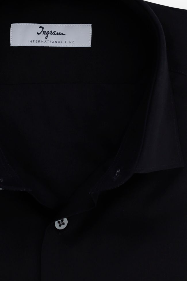 Ingram Hemd Herren Ingram Slim Einfarbig 100% Baumwolle Kragen Italienisch Lange Ärmel