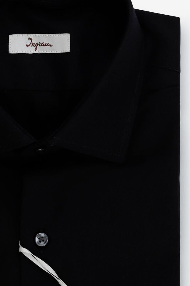 Ingram Hemd Herren Ingram Slim Einfarbig 100% Baumwolle Kragen Französisch Lange Ärmel