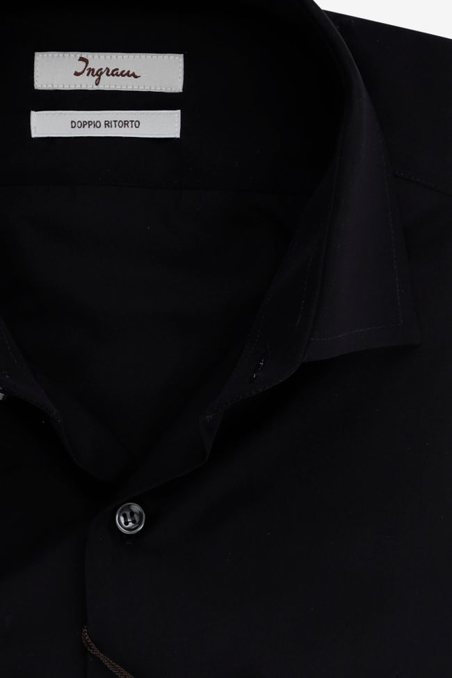 Ingram Hemd Herren Ingram Slim Einfarbig 100% Baumwolle Kragen Italienisch Lange Ärmel