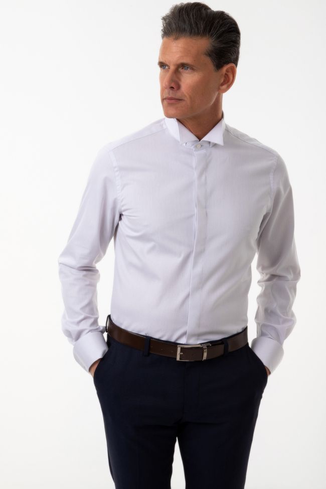 ingram Hemd Herren Ingram Slim Einfarbig 100% Baumwolle kragen Kläppchenkragen Lange Ärmel