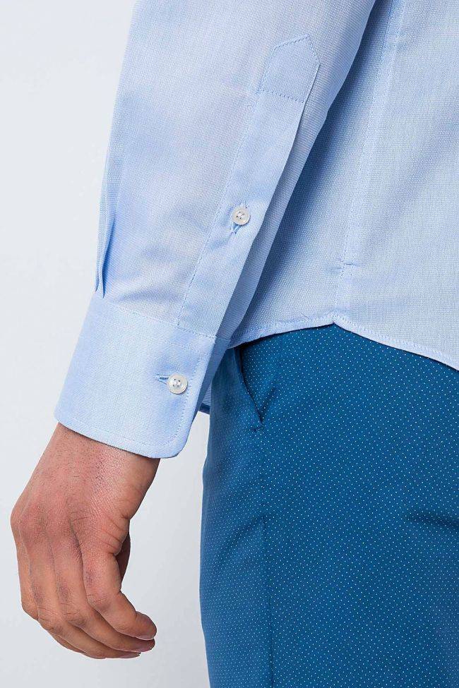 Ingram Hemd Herren Ingram Slim Einfarbig 100% Baumwolle Kragen Französisch Lange Ärmel