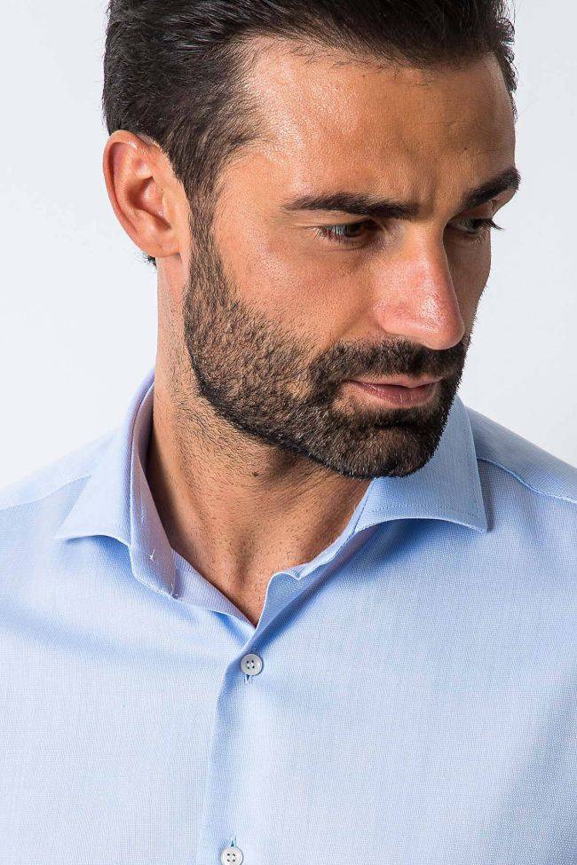 Ingram Hemd Herren Ingram Slim Einfarbig 100% Baumwolle Kragen Französisch Lange Ärmel