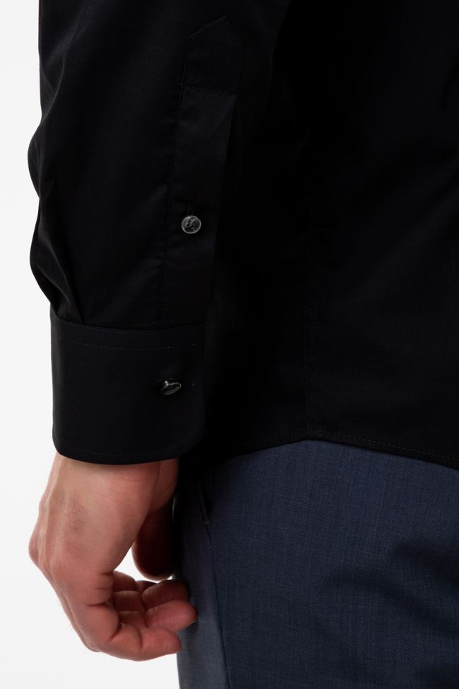 Ingram Hemd Herren Ingram Slim Einfarbig 100% Baumwolle Kragen Italienisch Lange Ärmel