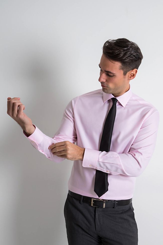 Ingram Hemd Herren Ingram Slim Einfarbig 100% Baumwolle Kragen Italienisch Lange Ärmel