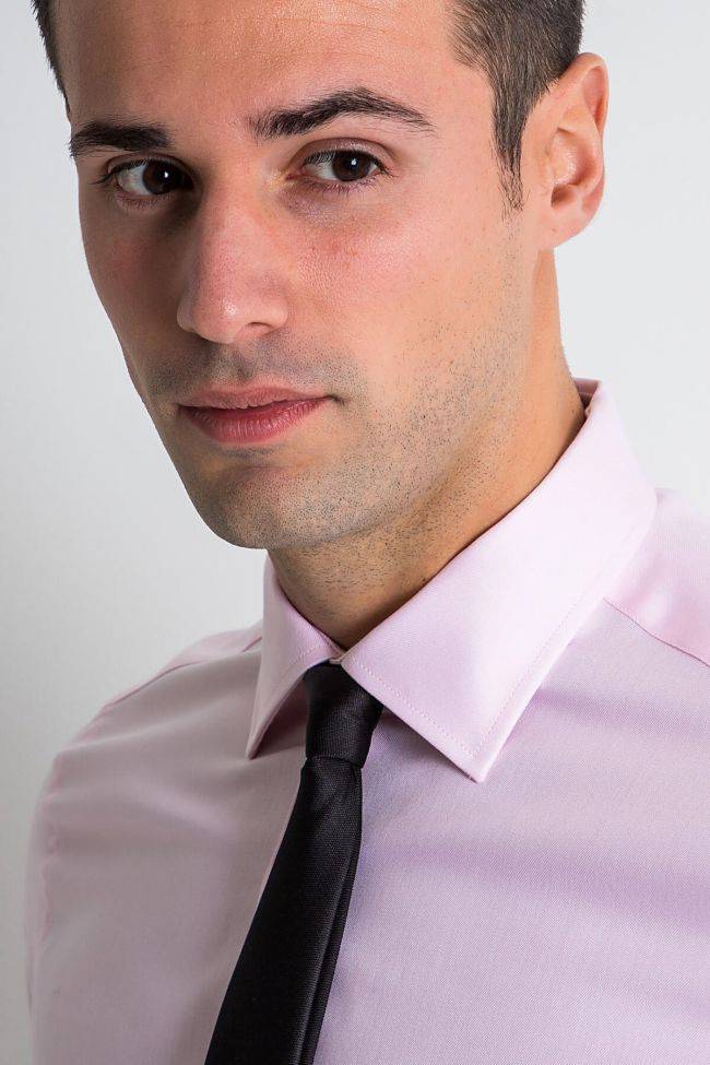Ingram Hemd Herren Ingram Slim Einfarbig 100% Baumwolle Kragen Italienisch Lange Ärmel
