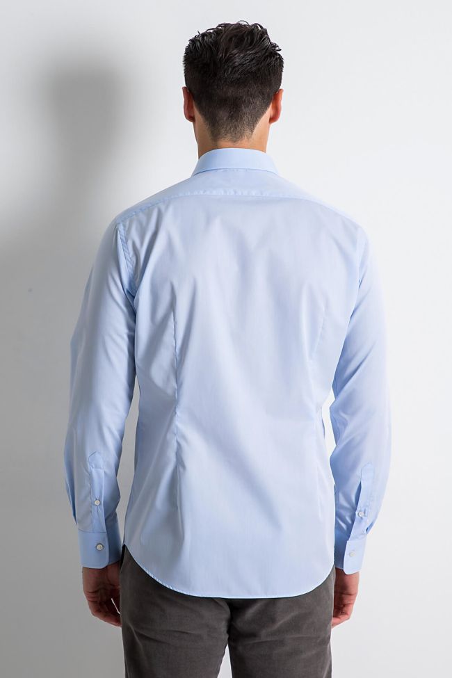Ingram Hemd Herren Ingram Slim Einfarbig 100% Baumwolle Kragen Italienisch Lange Ärmel