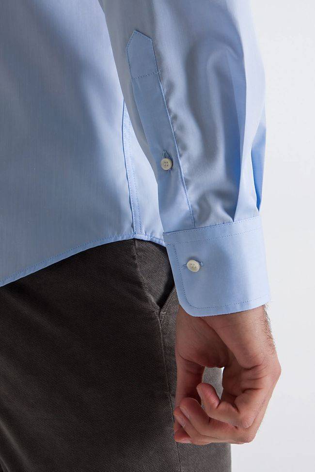 Ingram Hemd Herren Ingram Slim Einfarbig 100% Baumwolle Kragen Italienisch Lange Ärmel