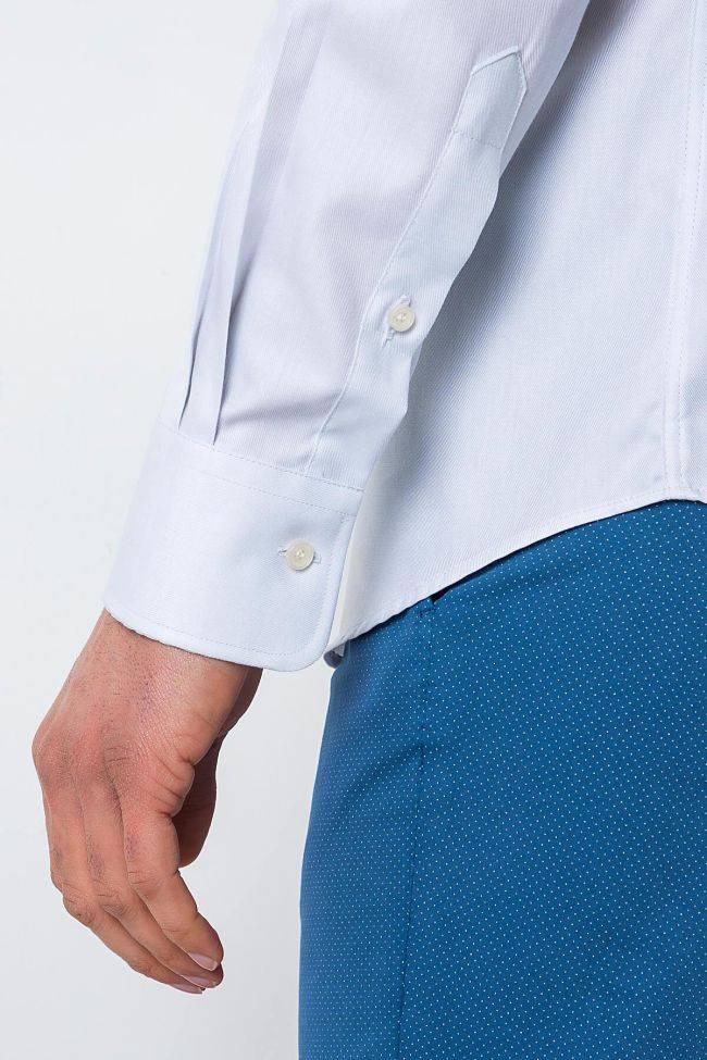 Ingram Hemd Herren Ingram Slim Einfarbig 100% Baumwolle Kragen Button-Down Lange Ärmel