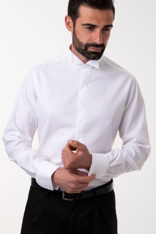 ingram Hemd Herren Ingram Slim Einfarbig 100% Baumwolle kragen Kläppchenkragen Lange Ärmel