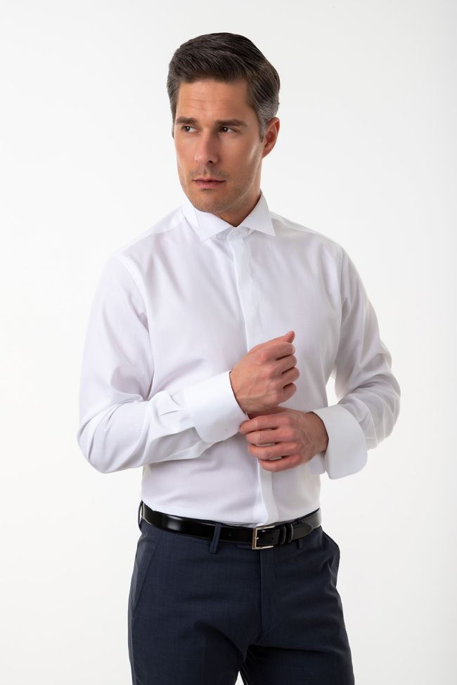 Ingram Hemd Herren Ingram Slim Einfarbig 100% Baumwolle Kragen Kläppchenkragen Lange Ärmel