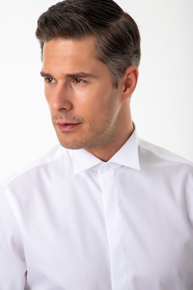 Ingram Hemd Herren Ingram Slim Einfarbig 100% Baumwolle Kragen Kläppchenkragen Lange Ärmel