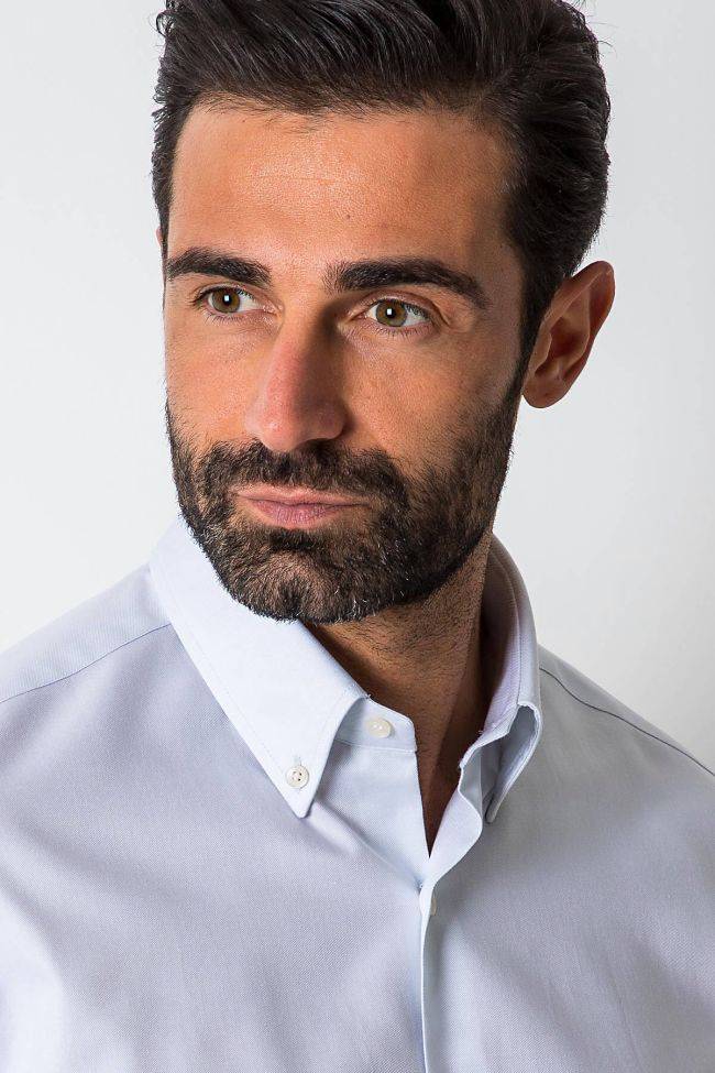 Ingram Hemd Herren Ingram Slim Einfarbig 100% Baumwolle Kragen Button-Down Lange Ärmel