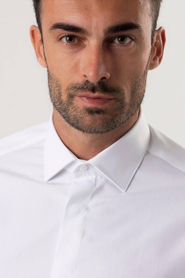 Ingram Hemd Herren Ingram Slim Einfarbig 100% Baumwolle Kragen Italienisch Lange Ärmel