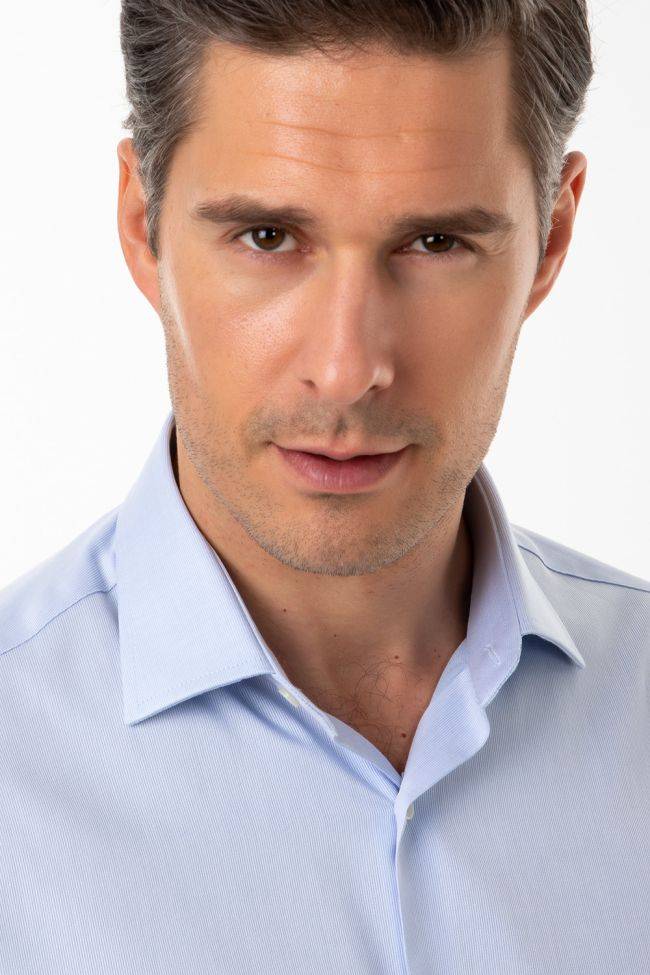 Ingram Hemd Herren Ingram Slim Einfarbig 100% Baumwolle Kragen Italienisch Lange Ärmel
