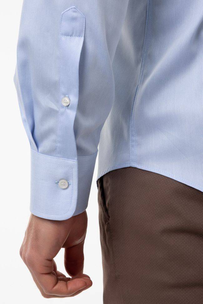 Ingram Hemd Herren Ingram Slim Einfarbig 100% Baumwolle Kragen Italienisch Lange Ärmel