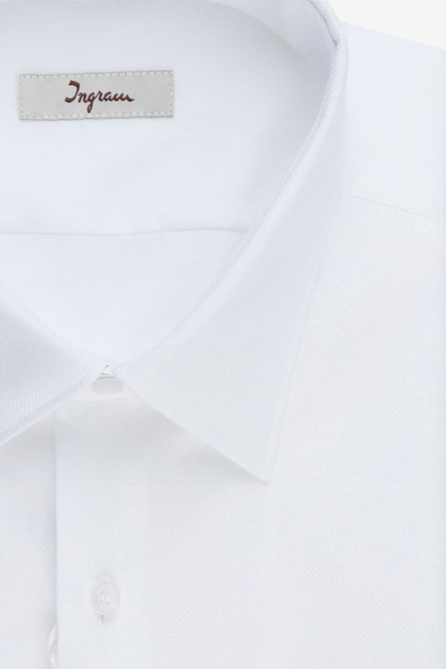 Ingram Hemd Herren Ingram Slim Einfarbig 100% Baumwolle Kragen Italienisch Lange Ärmel