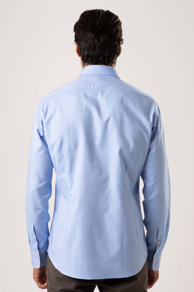 Ingram Hemd Herren Ingram Slim Einfarbig 100% Baumwolle Kragen Italienisch Lange Ärmel