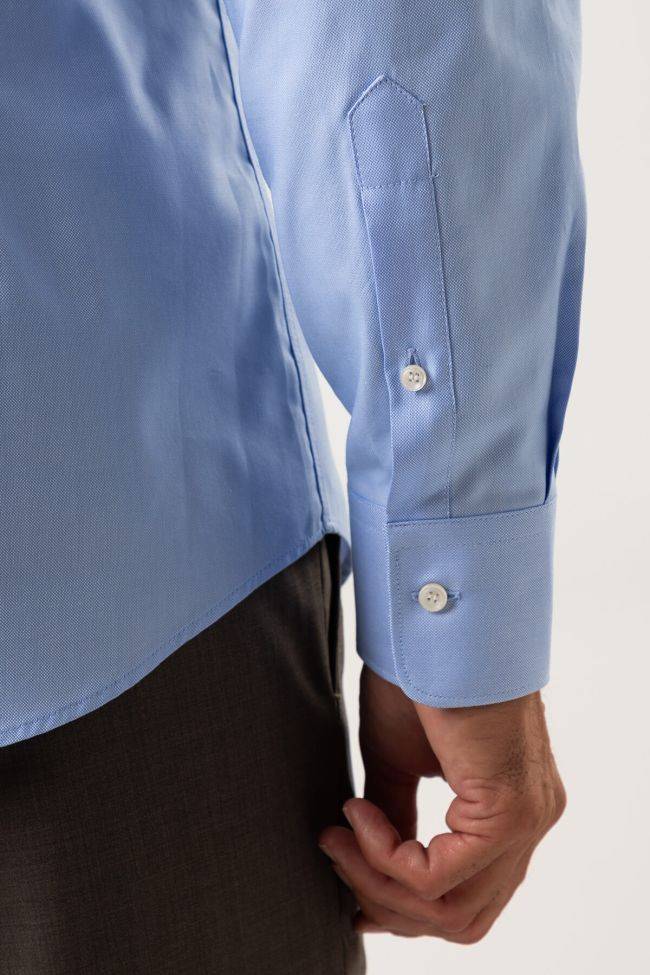 Ingram Hemd Herren Ingram Slim Einfarbig 100% Baumwolle Kragen Italienisch Lange Ärmel