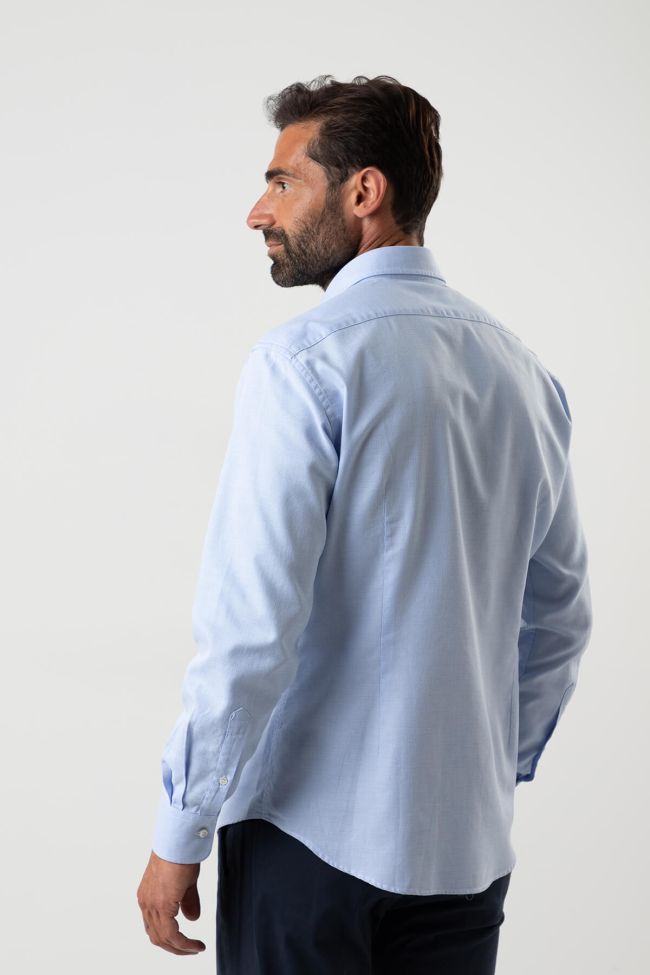 Ingram Hemd Herren Ingram Slim Einfarbig 100% Baumwolle Kragen Italienisch Lange Ärmel