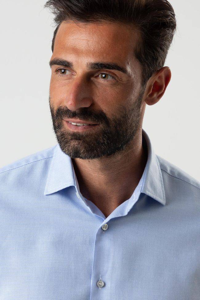 Ingram Hemd Herren Ingram Slim Einfarbig 100% Baumwolle Kragen Italienisch Lange Ärmel