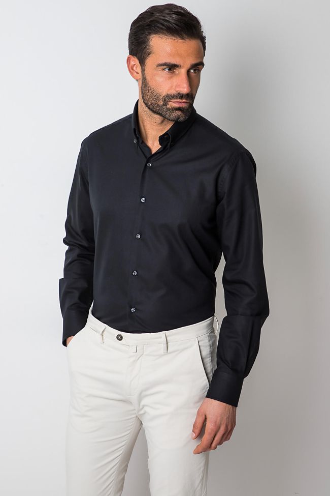 Ingram Hemd Herren Ingram Slim Einfarbig 100% Baumwolle Kragen Button-Down Lange Ärmel