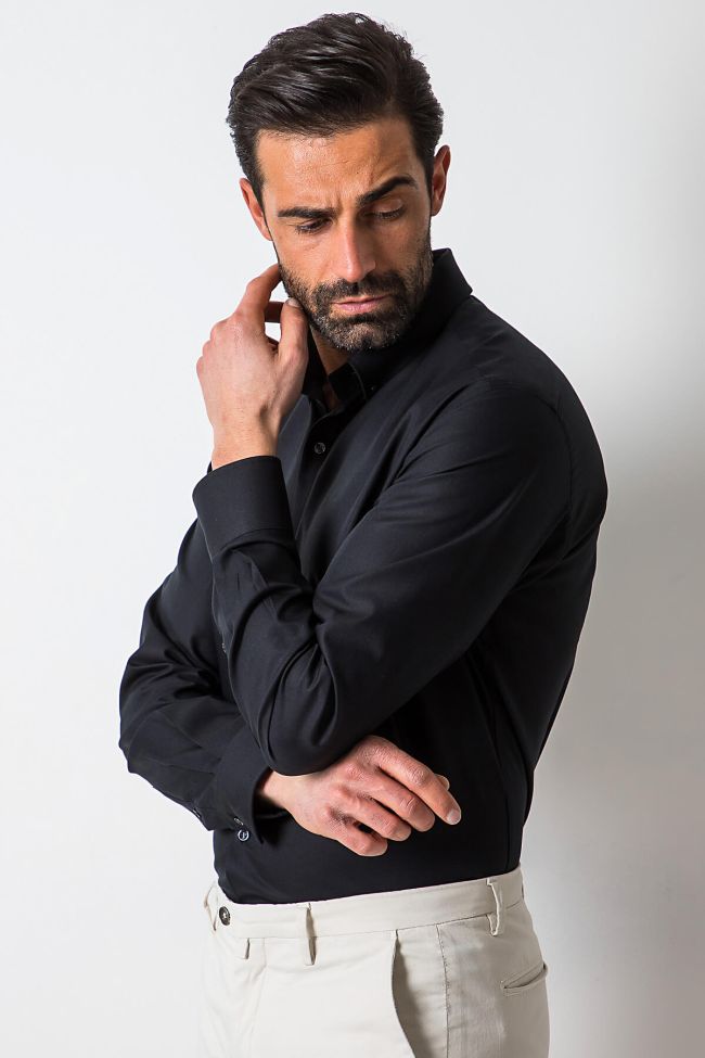 ingram Hemd Herren Ingram Slim Einfarbig 100% Baumwolle kragen Button-Down Lange Ärmel