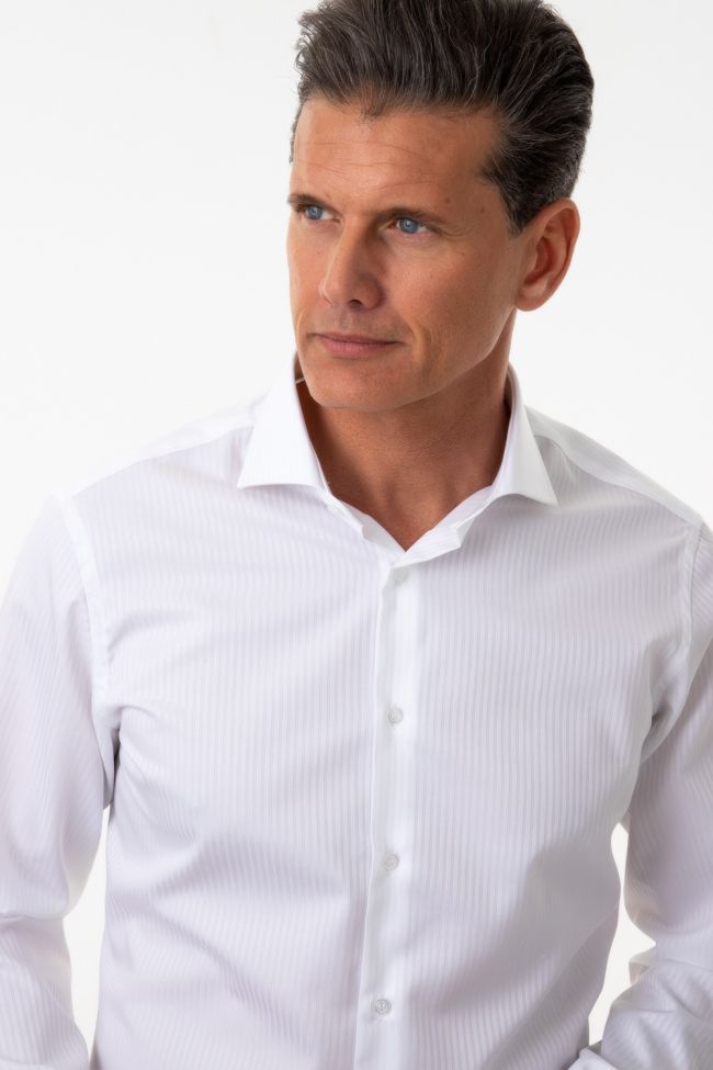 Ingram Hemd Herren Ingram Slim Einfarbig 100% Baumwolle Kragen Französisch Lange Ärmel