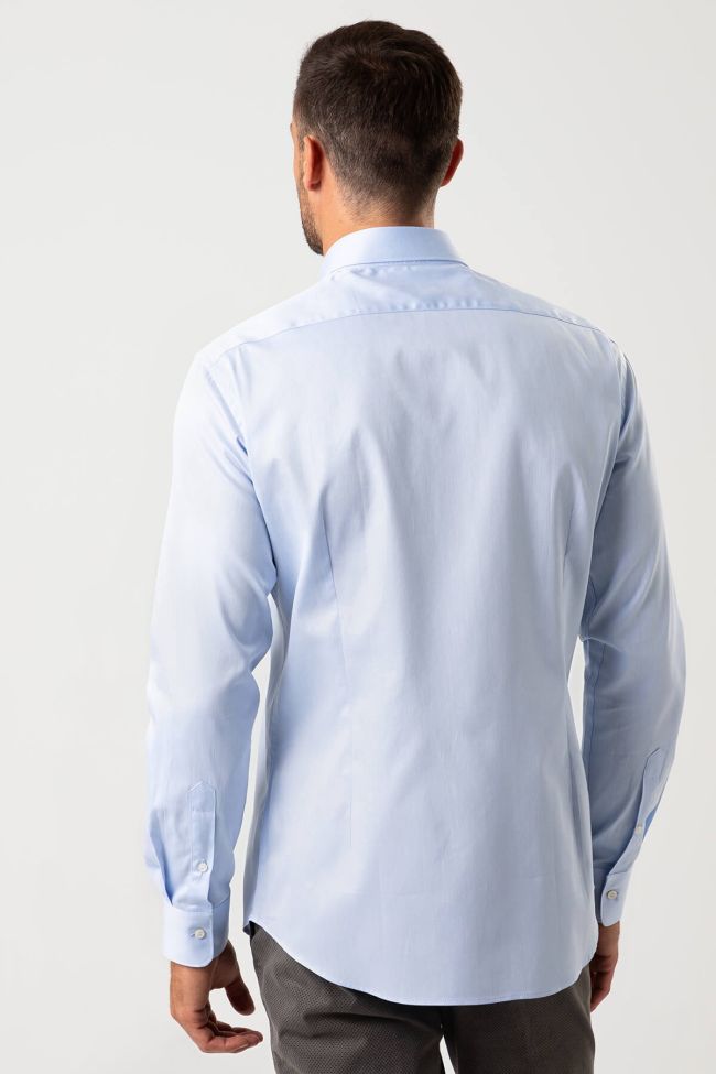 Ingram Hemd Herren Ingram Slim Einfarbig 100% Baumwolle Kragen Italienisch Lange Ärmel