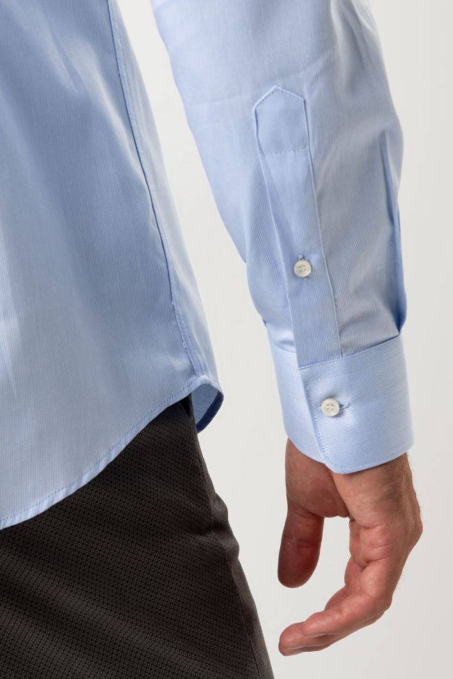 Ingram Hemd Herren Ingram Slim Einfarbig 100% Baumwolle Kragen Italienisch Lange Ärmel