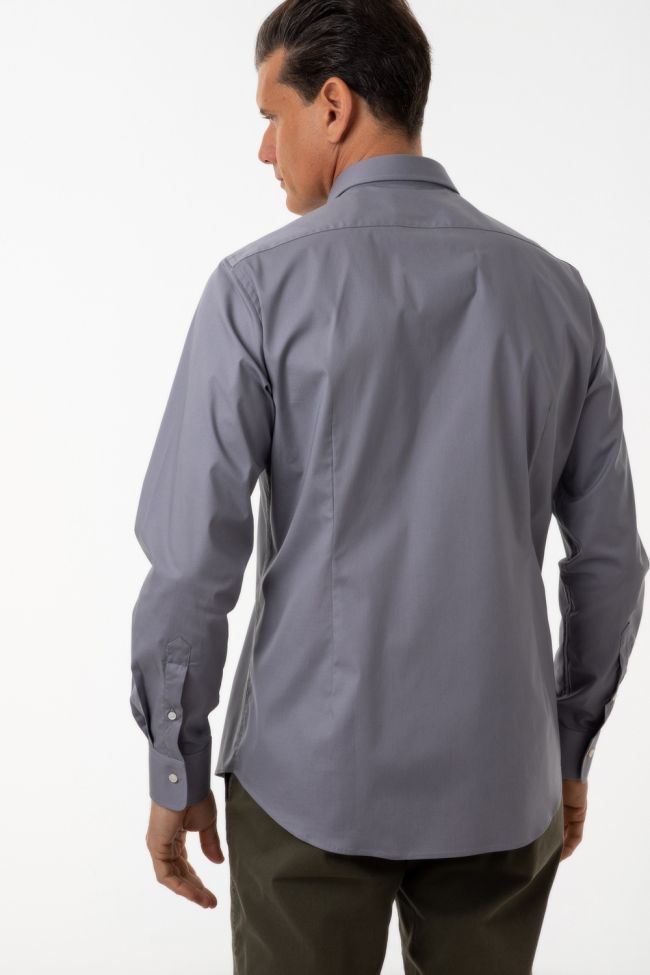 Ingram Hemd Herren Ingram Slim Einfarbig 100% Baumwolle Kragen Italienisch Lange Ärmel