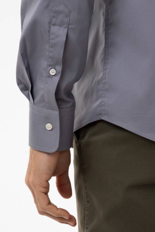 Ingram Hemd Herren Ingram Slim Einfarbig 100% Baumwolle Kragen Italienisch Lange Ärmel