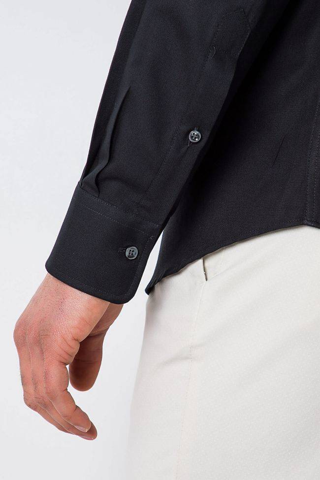 Ingram Hemd Herren Ingram Slim Einfarbig 100% Baumwolle Kragen Italienisch Lange Ärmel