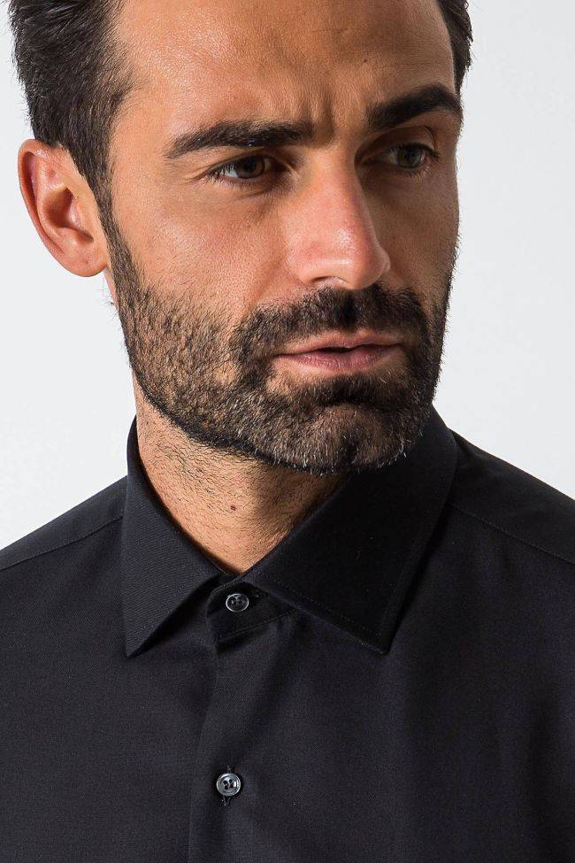 Ingram Hemd Herren Ingram Slim Einfarbig 100% Baumwolle Kragen Italienisch Lange Ärmel