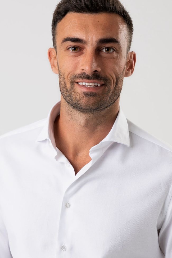 Ingram Hemd Herren Ingram Slim Einfarbig 100% Baumwolle Kragen Französisch Lange Ärmel