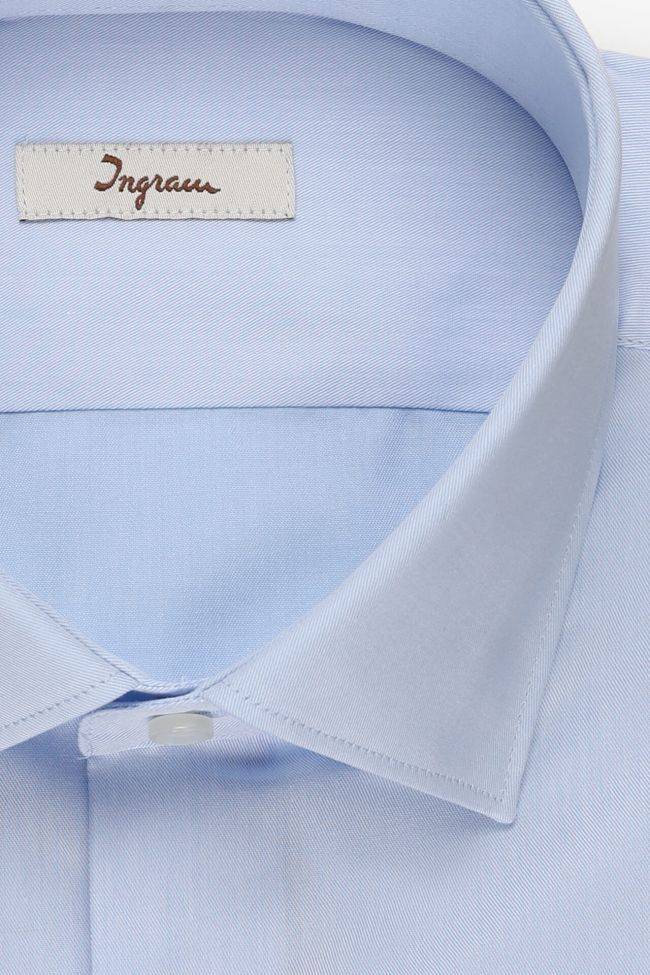 Ingram Hemd Herren Ingram Slim Einfarbig 100% Baumwolle Kragen Französisch Lange Ärmel