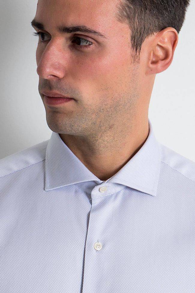 Ingram Hemd Herren Ingram Slim Einfarbig 100% Baumwolle Kragen Französisch Lange Ärmel