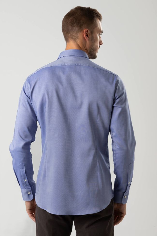 Ingram Hemd Herren Ingram Slim Einfarbig 100% Baumwolle Kragen Französisch Lange Ärmel