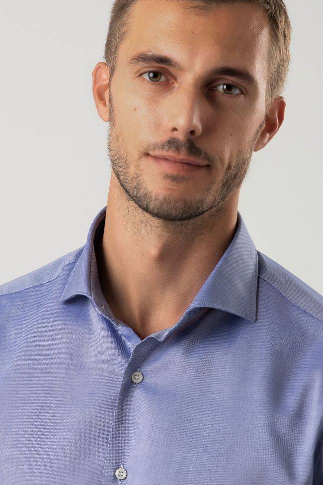 Ingram Hemd Herren Ingram Slim Einfarbig 100% Baumwolle Kragen Französisch Lange Ärmel