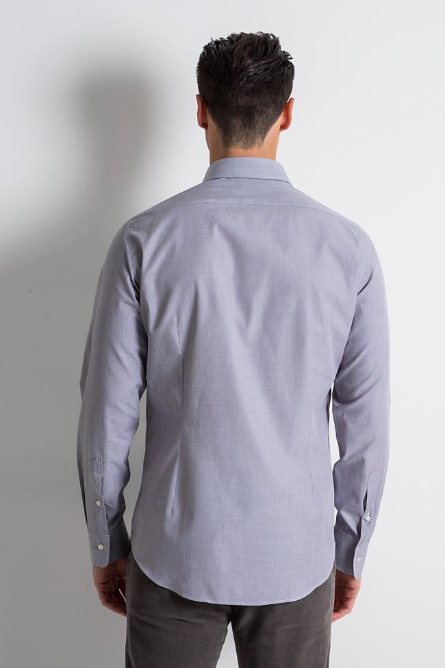 Ingram Hemd Herren Ingram Slim Einfarbig 100% Baumwolle Kragen Italienisch Lange Ärmel