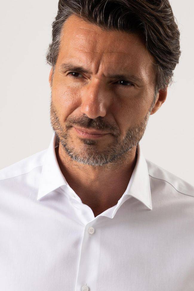 Ingram Hemd Herren Ingram Slim Einfarbig 100% Baumwolle Kragen Italienisch Lange Ärmel