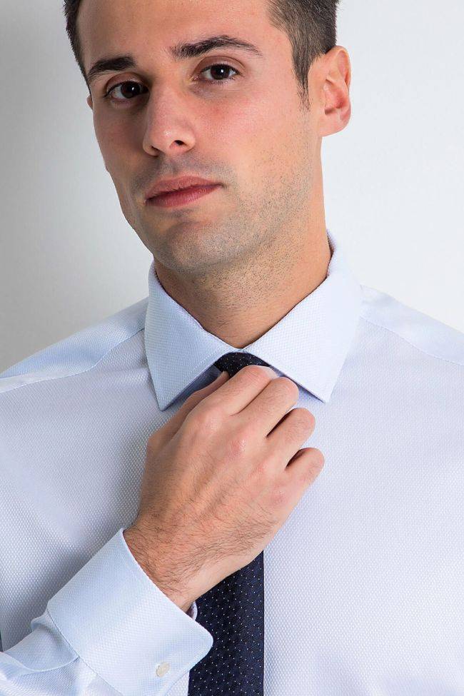 Ingram Hemd Herren Ingram Slim Einfarbig 100% Baumwolle Kragen Italienisch Lange Ärmel