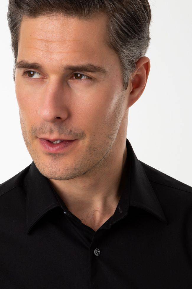 Ingram Hemd Herren Ingram Slim Einfarbig 100% Baumwolle Kragen Italienisch Lange Ärmel