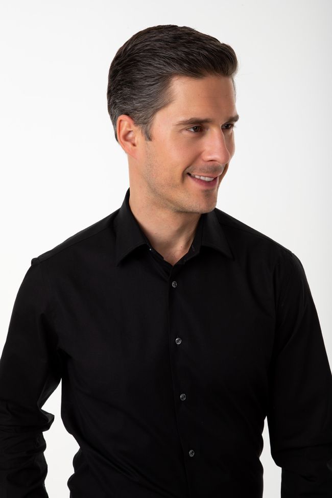 Ingram Hemd Herren Ingram Slim Einfarbig 100% Baumwolle Kragen Italienisch Lange Ärmel