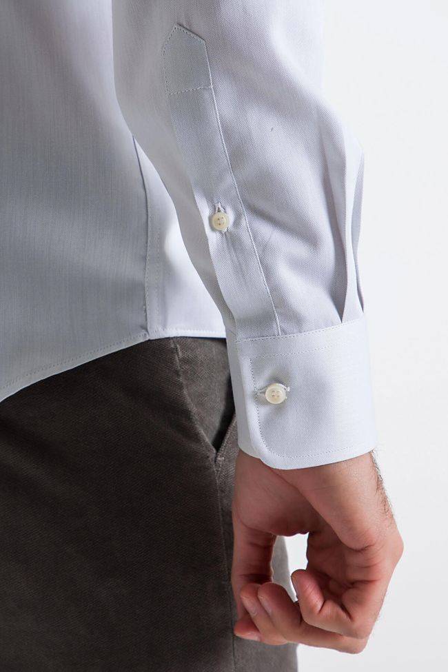 Ingram Hemd Herren Ingram Slim Einfarbig 100% Baumwolle Kragen Italienisch Lange Ärmel