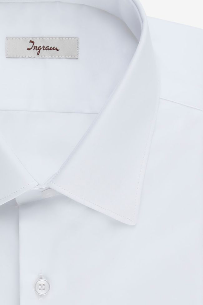 Ingram Hemd Herren Ingram Slim Einfarbig 100% Baumwolle Kragen Italienisch Lange Ärmel