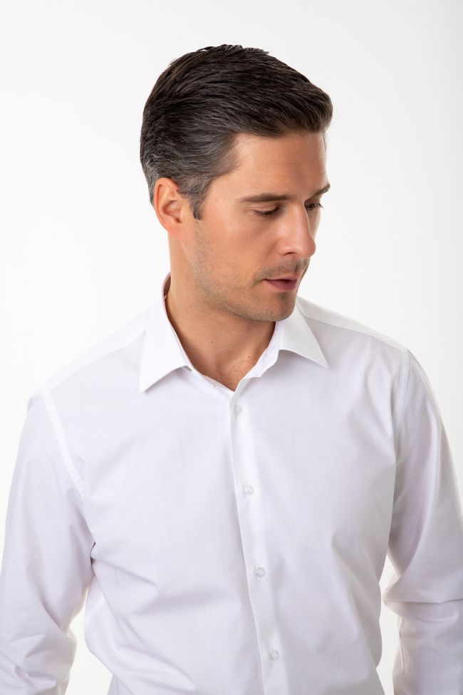 Ingram Hemd Herren Ingram Slim Einfarbig 100% Baumwolle Kragen Italienisch Lange Ärmel