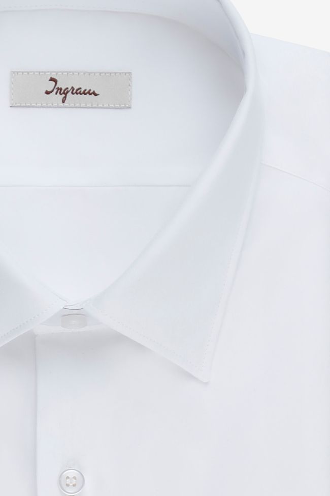 Ingram Hemd Herren Ingram Slim Einfarbig 100% Baumwolle Kragen Italienisch Lange Ärmel