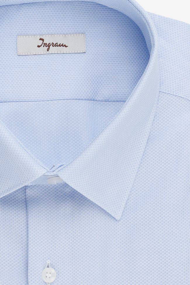 Ingram Hemd Herren Ingram Slim Einfarbig 100% Baumwolle Kragen Italienisch Lange Ärmel