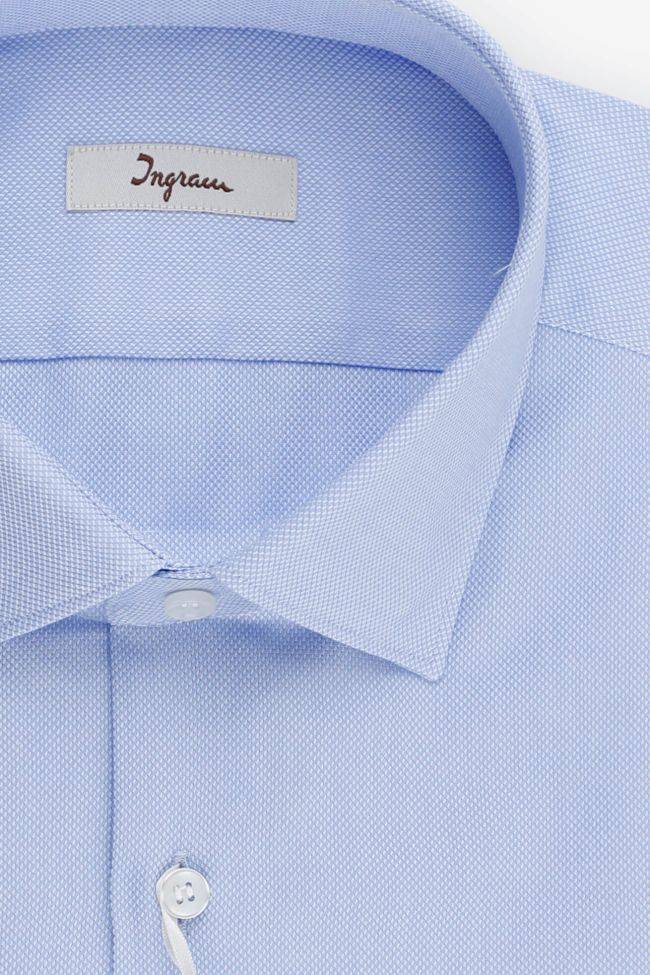 Ingram Hemd Herren Ingram Slim Einfarbig 100% Baumwolle Kragen Italienisch Lange Ärmel