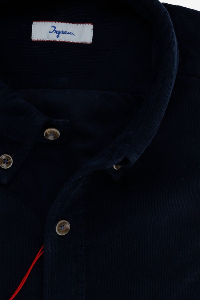 Ingram Hemd Herren Ingram Slim Einfarbig 100% Baumwolle Kragen Button-Down Lange Ärmel